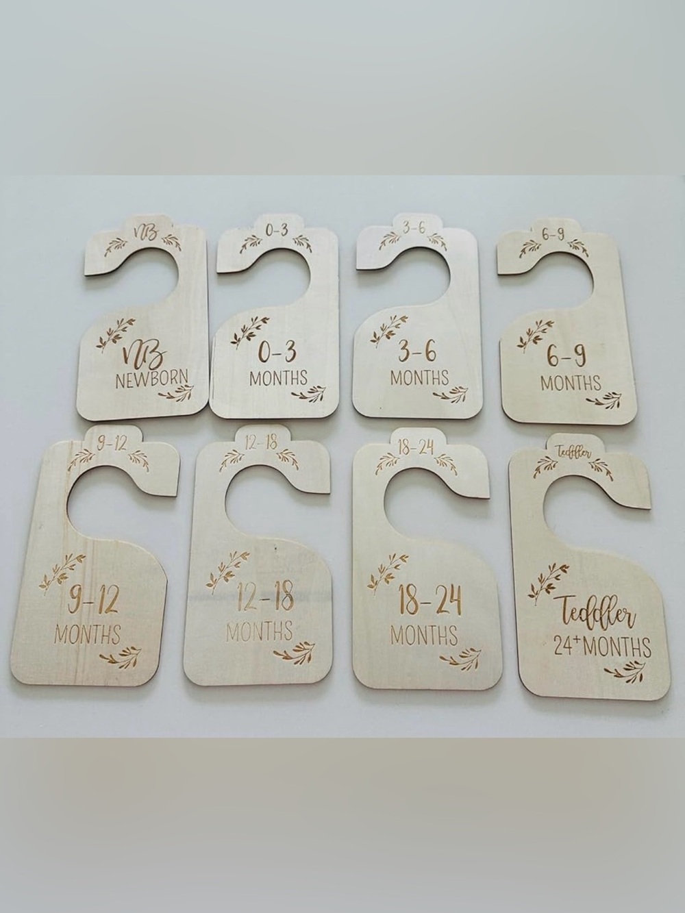 Wooden Baby Infant Toddler Closet Dividers Neutral Double Sided Minimalist
